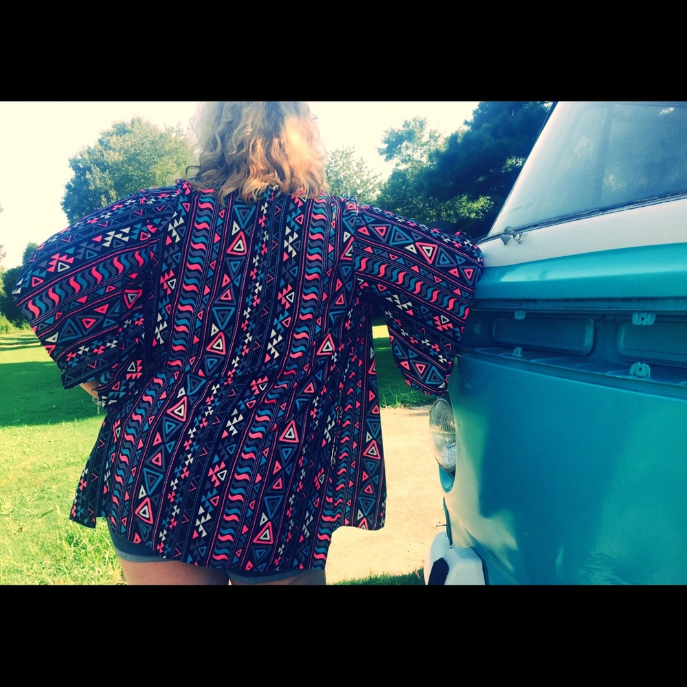 Neon waters kimono